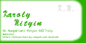 karoly mityin business card